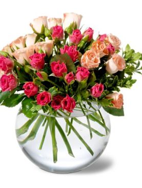 Teleflora's Crimson & Coral Roses