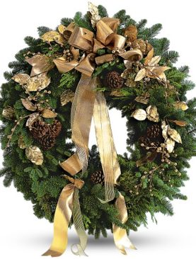 Golden Evergreen Wreath