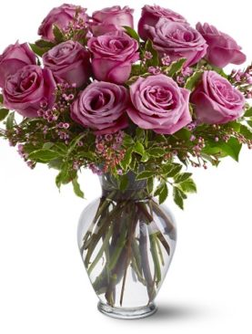A Dozen Lavender Roses